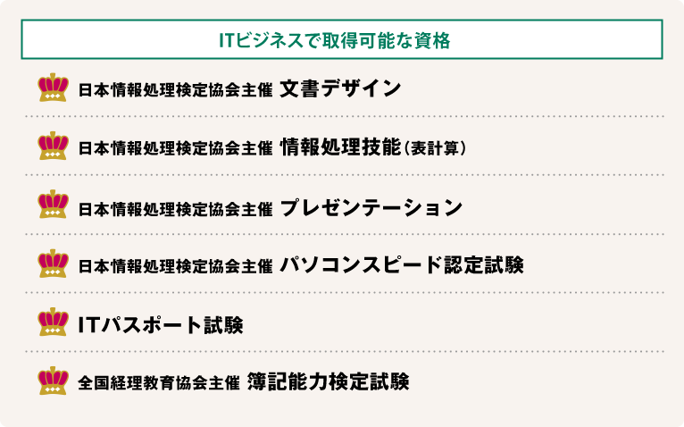 ITビジネスで取得可能な資格